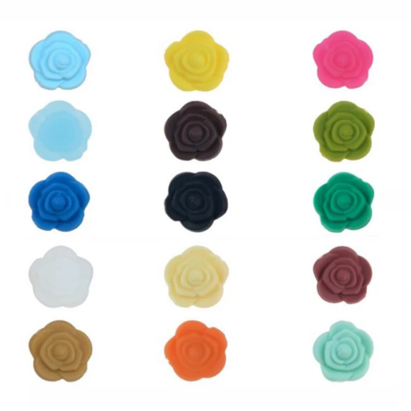 Силиконовые Бусины В Форме Розы «сделай сам» детская цепочка для пустышки ювелирные изделия аксессуары двусторонние бусины в форме розы