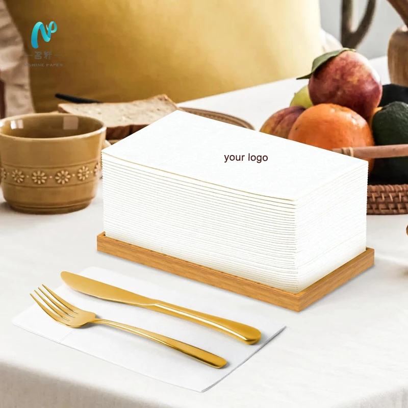 Custom luxury thick airlaid lunch napkins for restaurant with logo  disposable napkins  dinner napkins black tissue