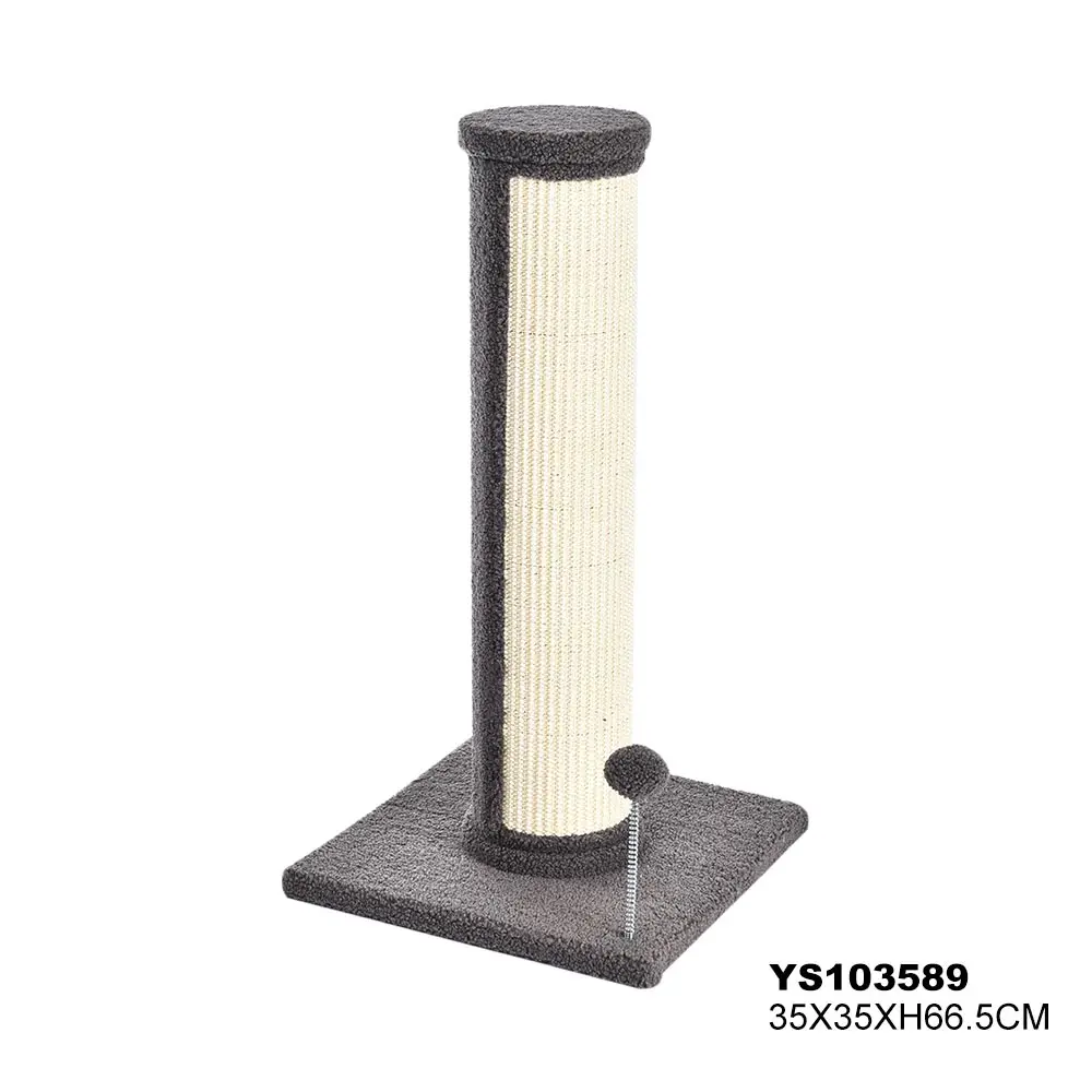 
Wholesale Velvet Fabric Square And Round Cat Scratching Post Small Cat Tree 