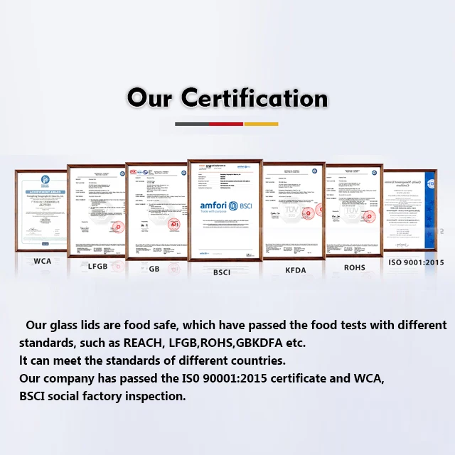 Manufacturer High Quality Clear Color Cookware Parts Tempered Glass Lid with Stainless Steel Rim