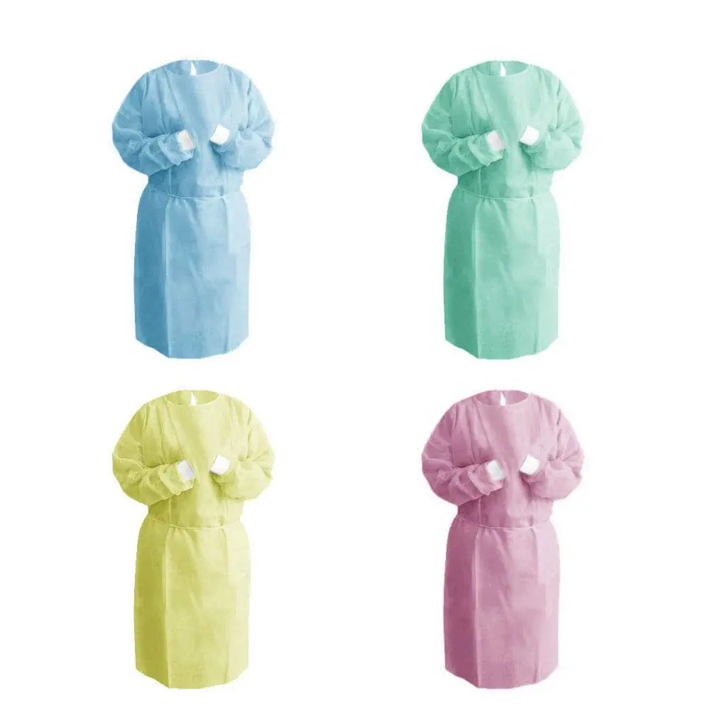 Colors Breathable Blue Coat 2 Pockets Medical Isolation Gowns Disposable  Lab Coat For Adults