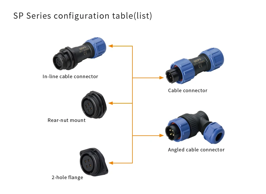 electric SP2911 7/8/9/10/10B/12 pin  IP68 solder seal wire connectors