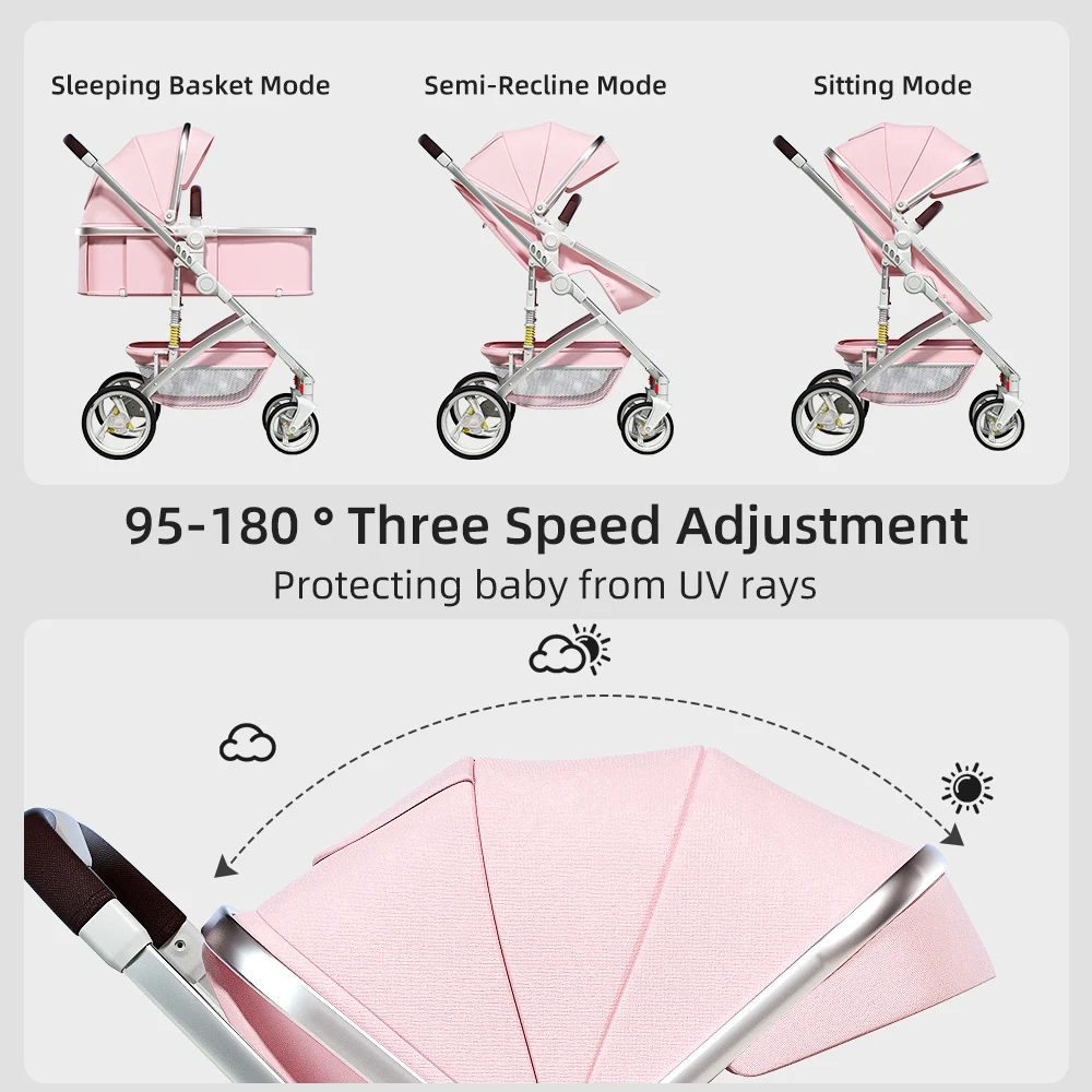 2023 High quality stroller baby 5 in 1 lightweight foldable baby station wagon luxury baby carrier with wheels and seat