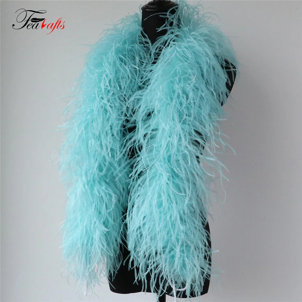 Custom Color 6Ply 1.3Meter Thick Soft Ostrich Feather Boas White Wedding Dress | Carnival Costumes Sewing Crafts