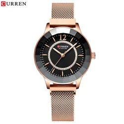 Curren C9066L Ladies Magnet Mesh Band Fashion Diamond Watches with stock watch made in China