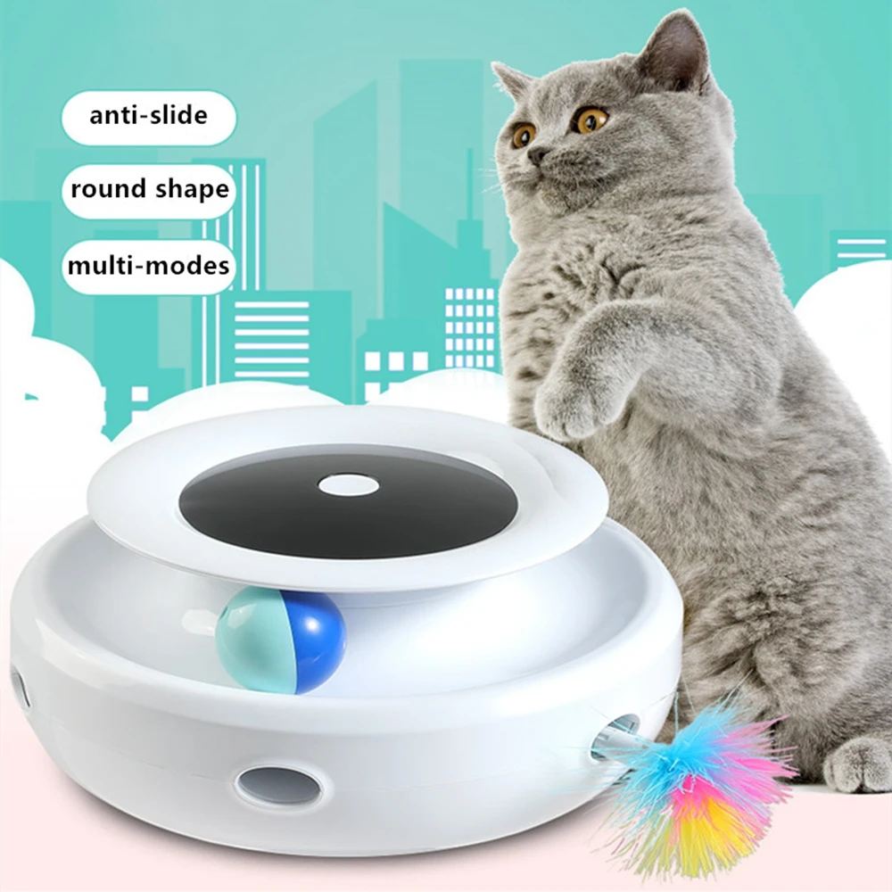 
Doughnut motion electric cat toys with Feather 