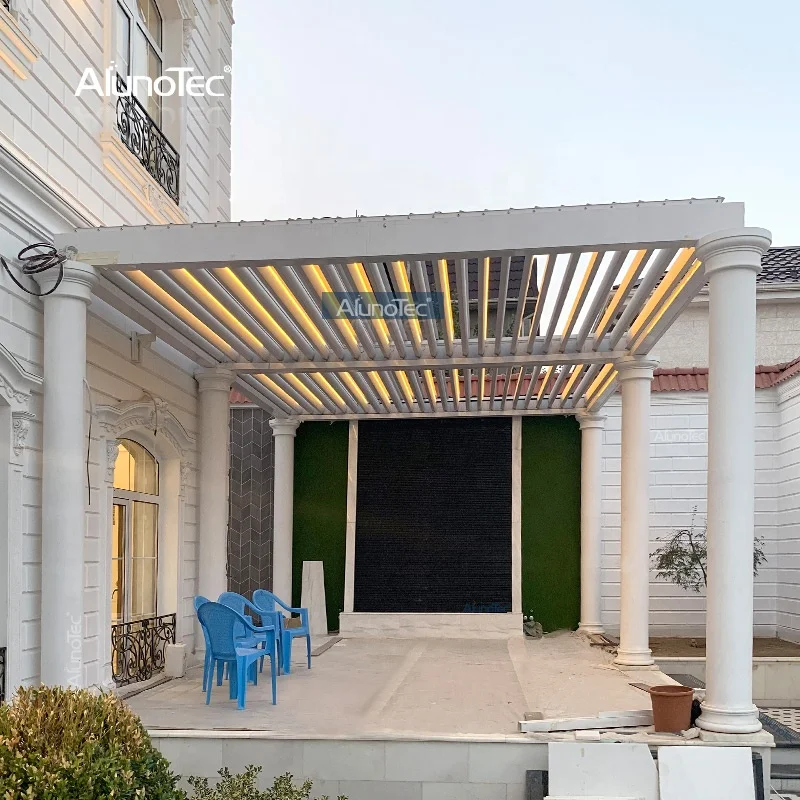 AlunoTec Customized Fashion Gazebo Modern Adjustable Outdoor Pergola Automatic Waterproof Tent Canopy