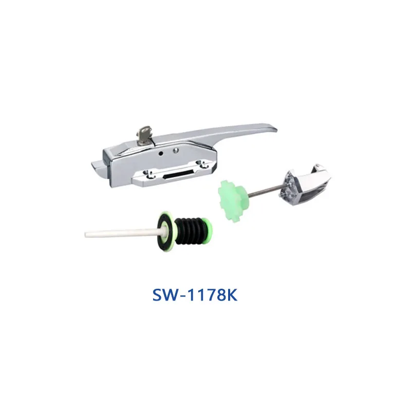Cold storage refrigerated truck door locks and handles