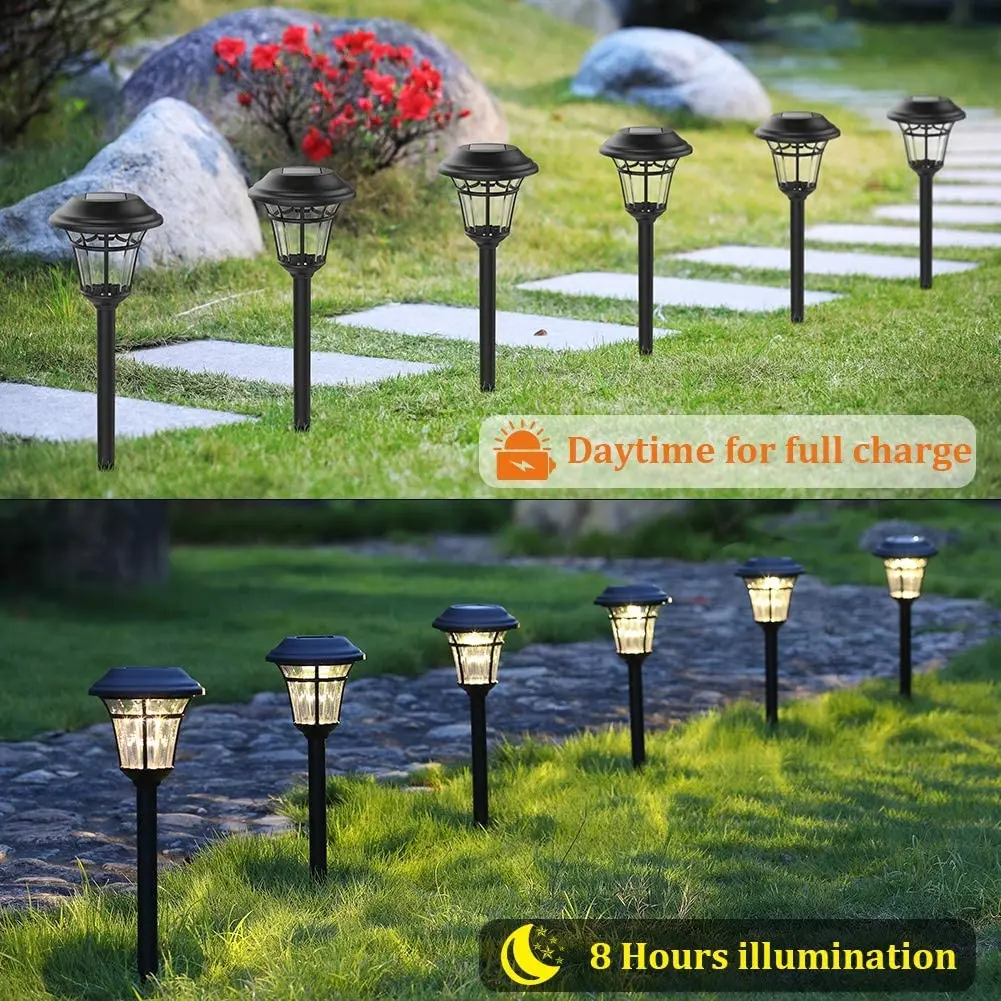 MAGGIFT 12 Pack Solar Pathway Lights Outdoor Garden for Patio Yard