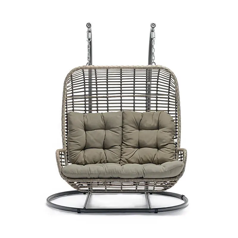 Most Popular Double Swing Chair Outdoor Garden Furniture Hanging Egg Chair With Comfortable Cushions