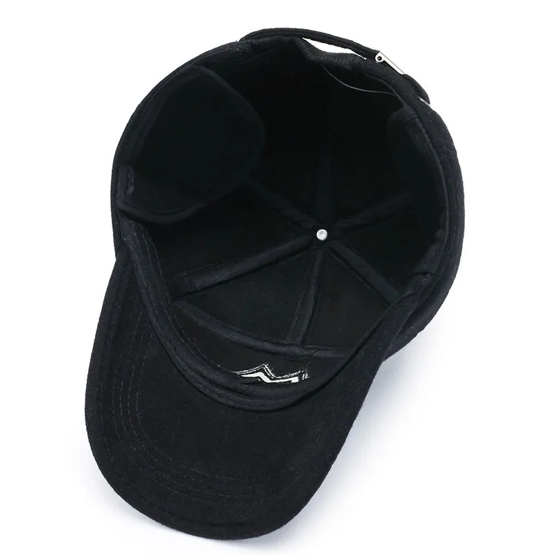 Winter Outdoor Hat Men Winter Thicken Ear Protection Trucker Cap Velvet Letter Embroidery Baseball Fitted Hats