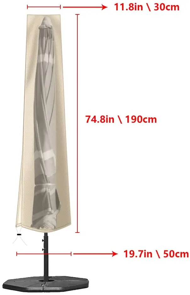 Dropshipping  420D Oxford Outdoor Umbrella Cover Durable Oxford UV Resistant Waterproof Parasol Umbrella Cover