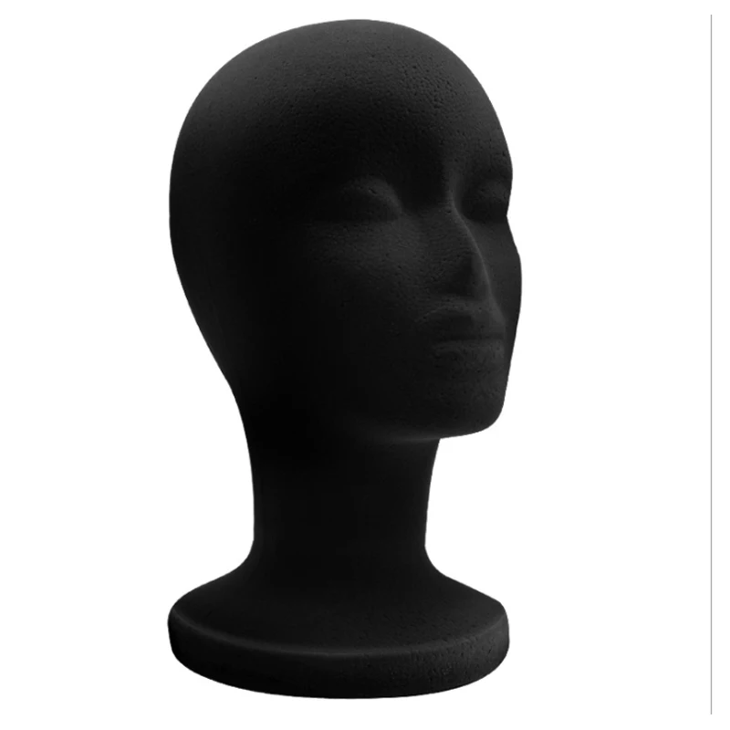 Customized Color Velvet Covered Women Foam Mannequin Head for wig display styrofoam mannequin head for hat glasses