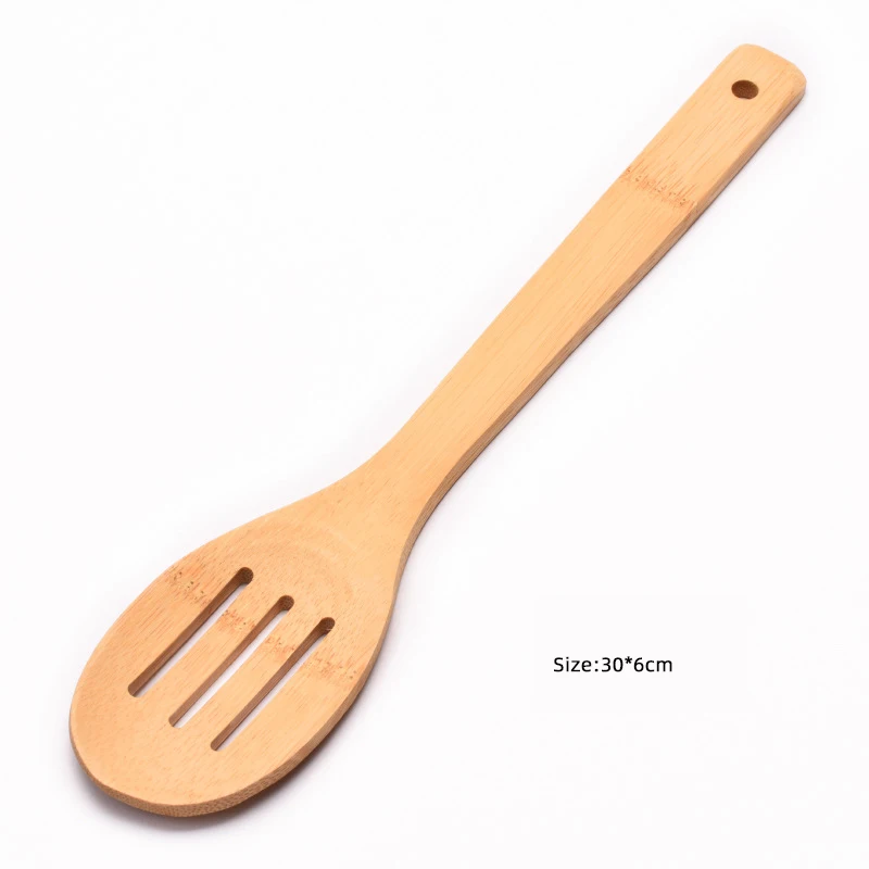 Wholesale 30cm Non-Stick Spatula Cookware Bamboo Angled Shovel Kitchen With Hole