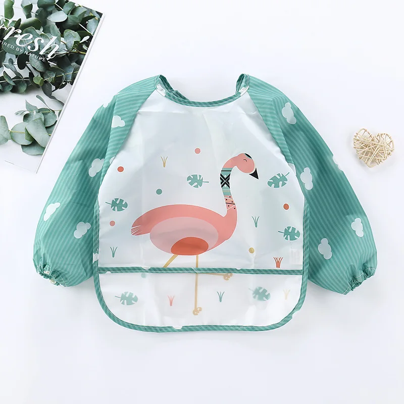 
Factory directly water proof baby feeding apron waterproof baby bib long sleeve 