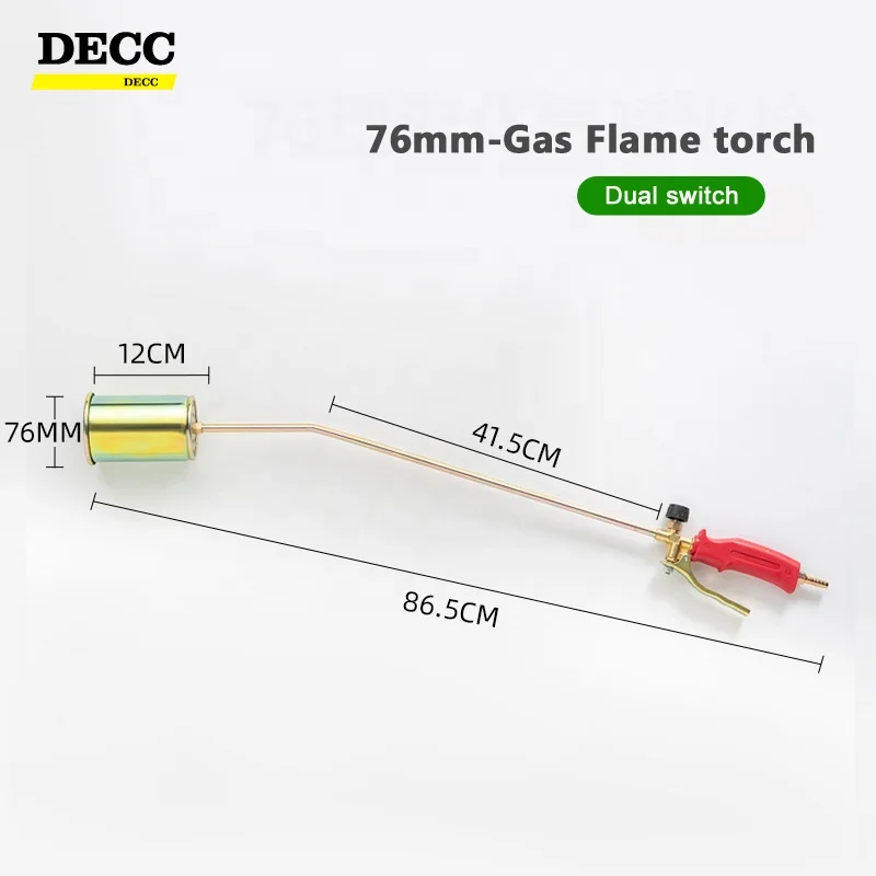 76mm LPG Flamethrower Liquefied Gas Torch Welding Torch Household Burning Pig Hair Heat Thawing Baking BBQ Torch Flame Gun