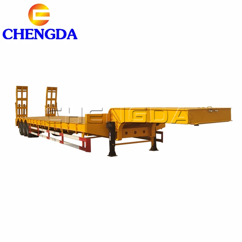 60 Ton Lowboy Trailers 3 axle Front Loading Low bed Loader Trailer For Sale