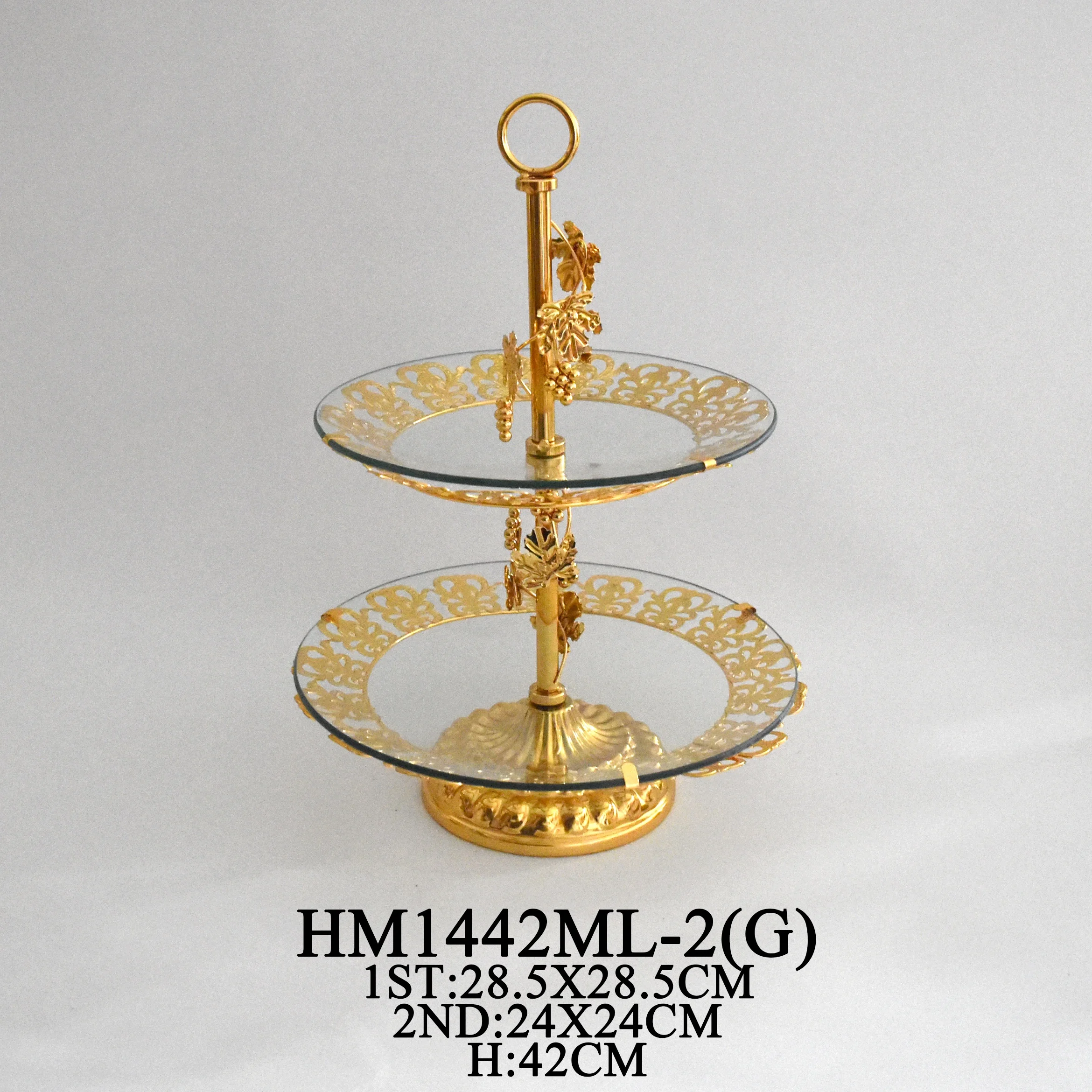 Dubai 2 layer glass serving trays Islamic home hotel wedding decoration trays