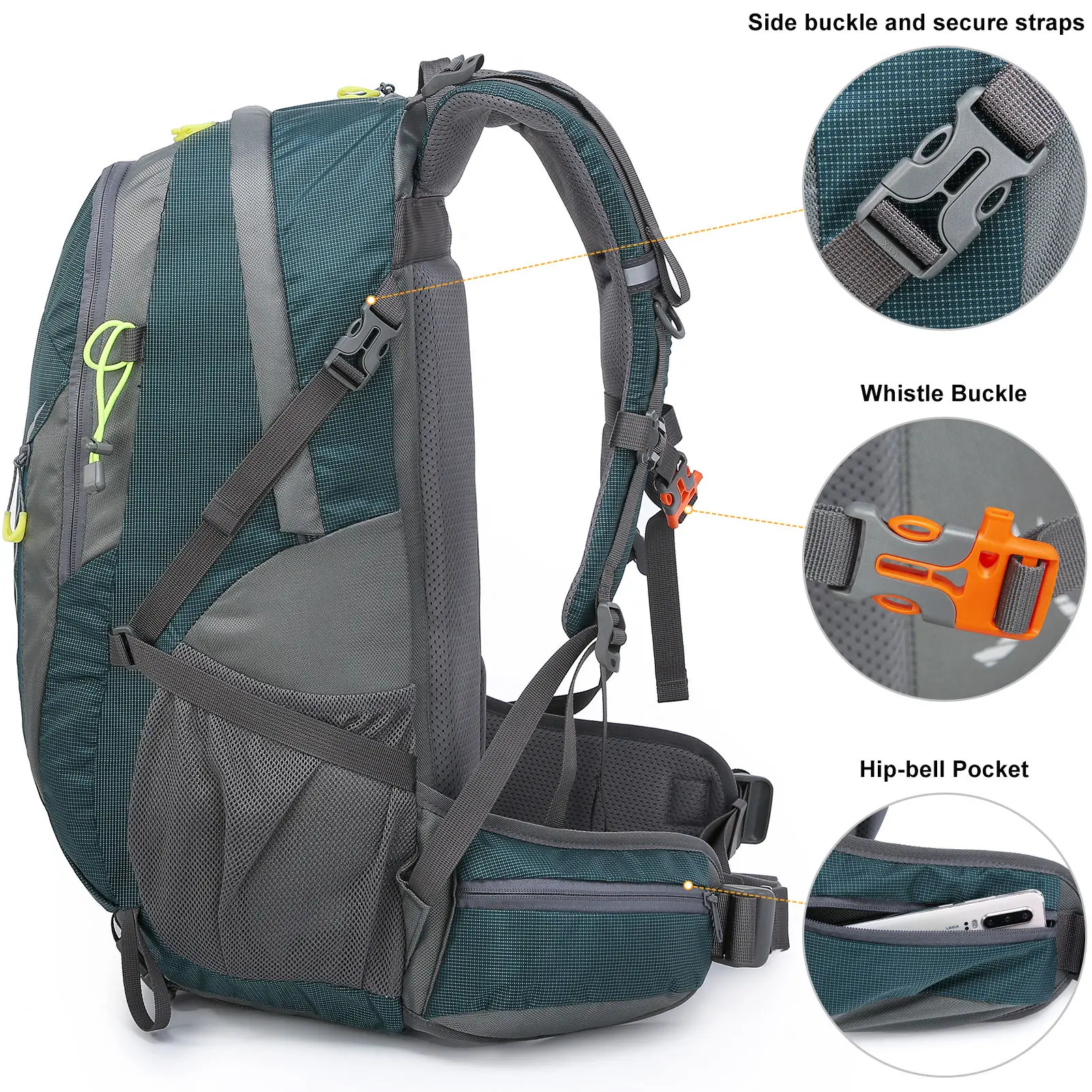 NEW NATURE Nylon Water Resistant Hiking Backpack Lightweight 40L Outdoor Sports Trekking Backpack mochila de senderismo