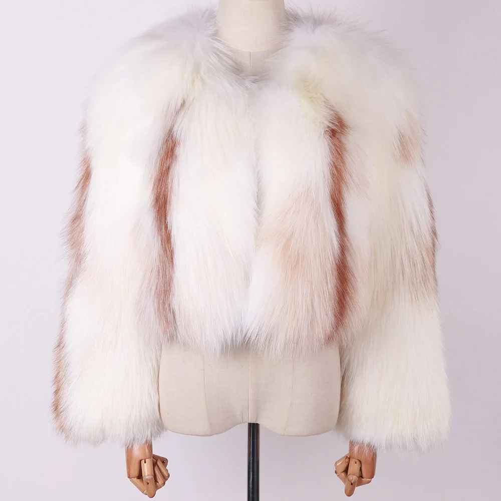 Winter Autumn Women Real Fox Fur Coat Short Natural Fur Jacket For Ladies