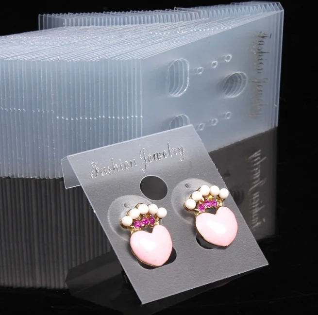 Luxury High End Plastic hang Earring Card  PET Plastic Transparent Card with Hole for  Necklace Earring