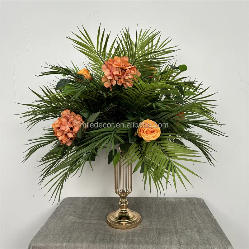 Wedding Reception 80cm Table Decor Green Leaf Wedding Centerpieces Custom Greenery Flower Ball