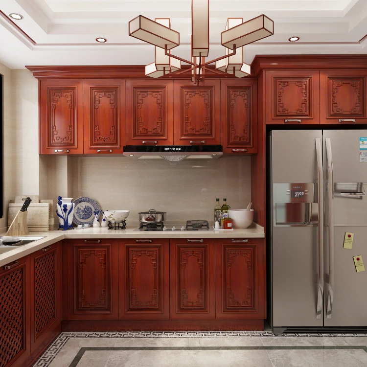 JOYEDA Customized furniture set photos of solid wood functional kitchen bar cabinet