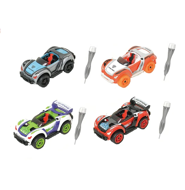 8PCS DIY New design pull back alloy truck assembly metal car toys for kids
