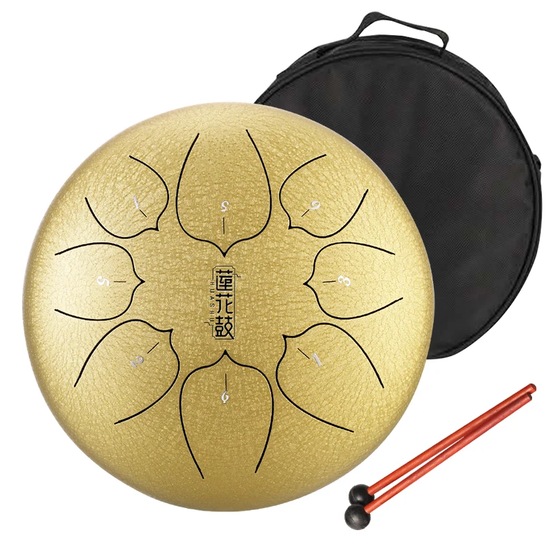 Hluru Steel Tongue Drum 8 Note 8-Inch Handpan Tank Drum Musical Instruments For Kids Percussion Instrument With Drum Bag THL8