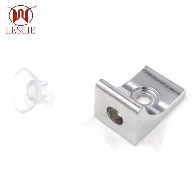 Right Angle Design Trendy Glass Shelf Support Furniture Table Shelves Bracket with Rubber Suction Cups