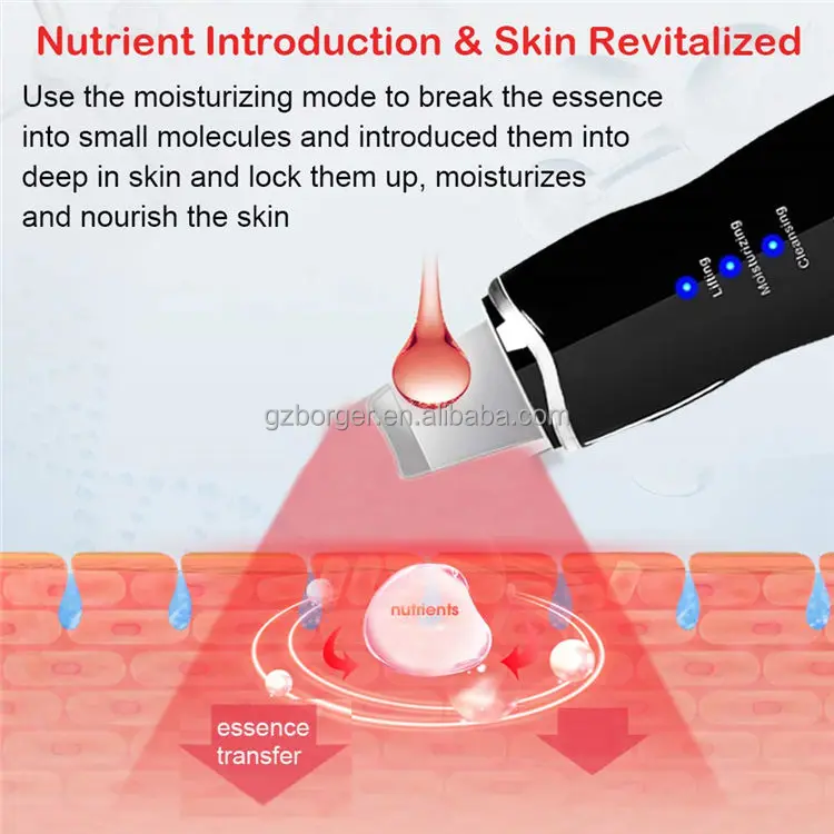 Ultrasonic Facial Skin Scrubber Deep Facial Cleaning Machine Removal Dirt Blackhead face ultrasonic skin scrubber machine