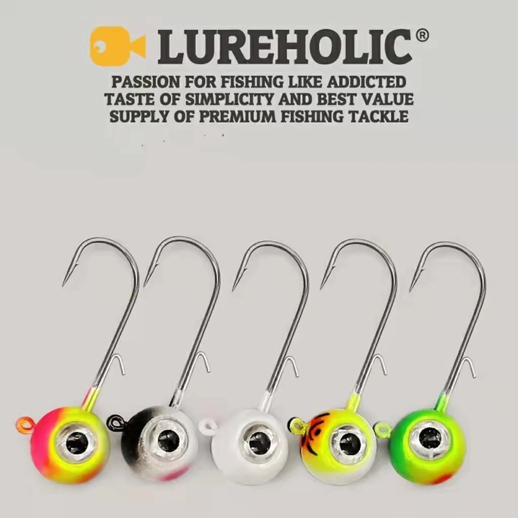 Jig Head Hook 1.8G~10G Large Eye Lead Mustad Hook Jig Lure Hard Baits Fishing Soft Worm Head Fishing Tackle