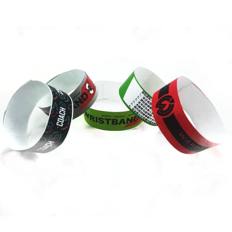 Waterproof Paper Bracelets Bracelets Tyvek Brown Moq 1 pcs Custom Tyvek Bracelet For Party Admission Tickets