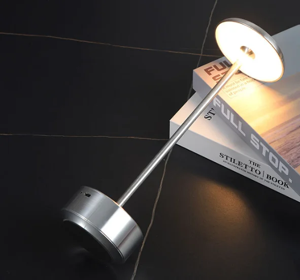 Nordic Luxury Aluminum Portable Rechargeable Battery Nightlight Led Cordless Decorative Table Lamp Cafe Hotel Simple for Bar 90