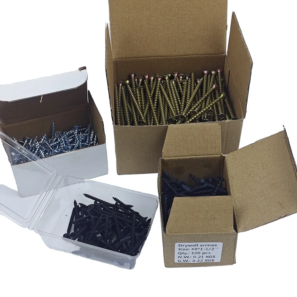 Fine  Thread  Coarse Thread Drywall tornillos para madera tornillos para acero inoxidable Metric 3.5x25 black gypsum board screw