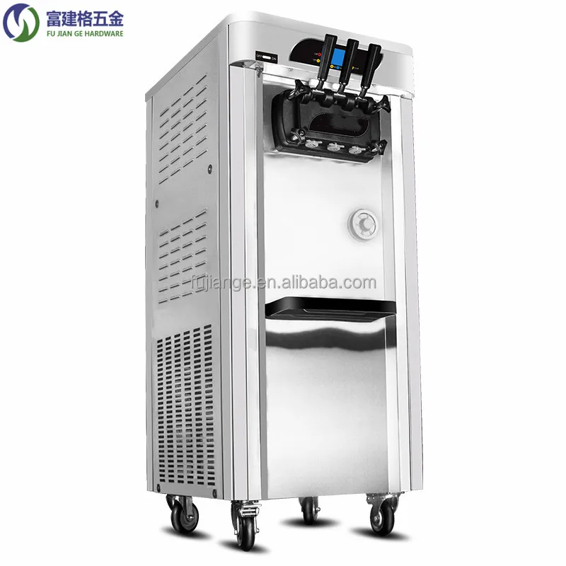 Commercial Frozen Yogurt Machine Soft Ice Cream Machine With 3 Outlets Flavor Touch Screen