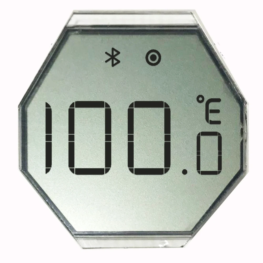 Round Octagonal HTN Segment LCD Display Positive LCD With ZEBRA Connector