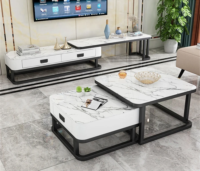 TV Cabinet Combination Set Luxury Modern Simple Coffee Table Living Room Furniture