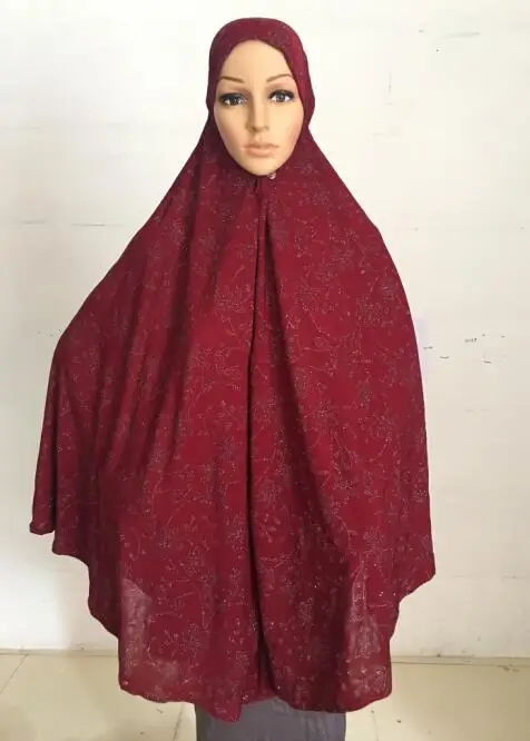 
Muslim big size long Hijab Scarf embroidery glitter long hijab Scarves Women Islamic hijab XDH005 