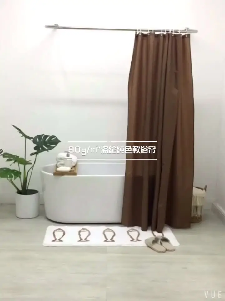 Hot Sales Amazon Choose Fabric Shower Curtain For Bathroom Machine Washable With 12 Hooks Bath Curtain