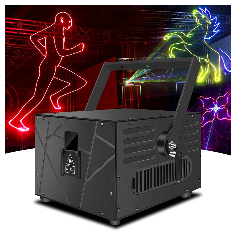 SHTX Customize 25-35kpps 15W 10W full color RGB animation laser lamp with ILDA show+DMX512 control indoor Projector laser Light