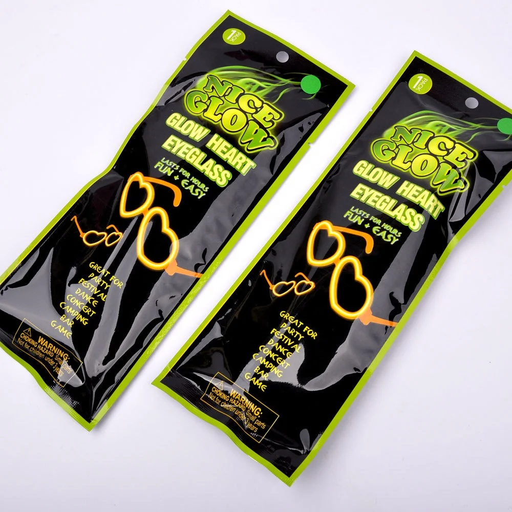 Party concert bar Neon Heart Shape glow glasses toys for christmas Plastic glow in dark light up glasses