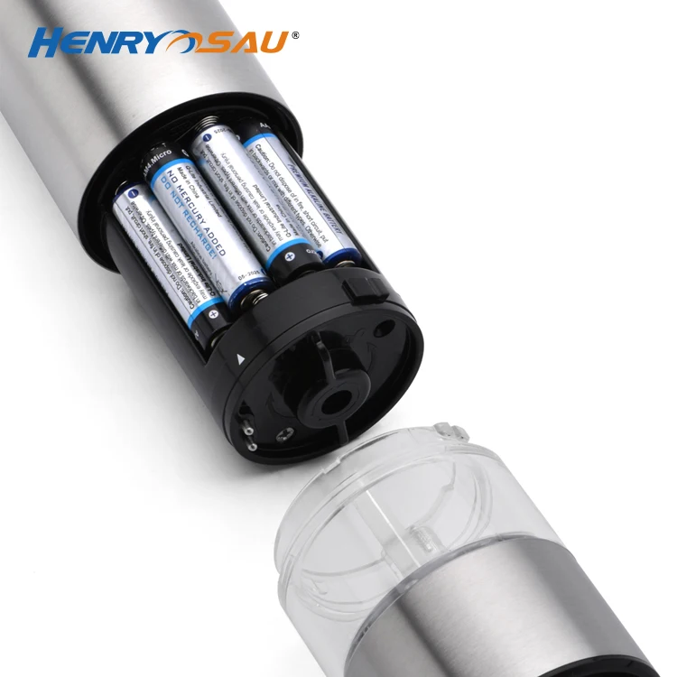 Electric Battery Acrylic Solid Color Pepper Grinder Parts Operated 2 In 1 Ceramic Salt