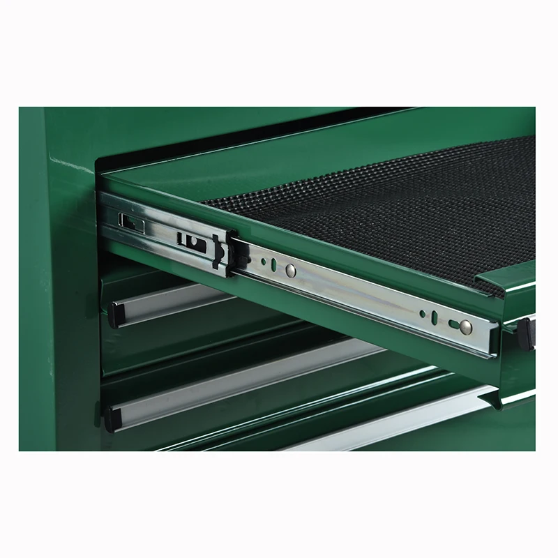 Green large capacity 6 drawers Storage metal tool cart with wheels and side door