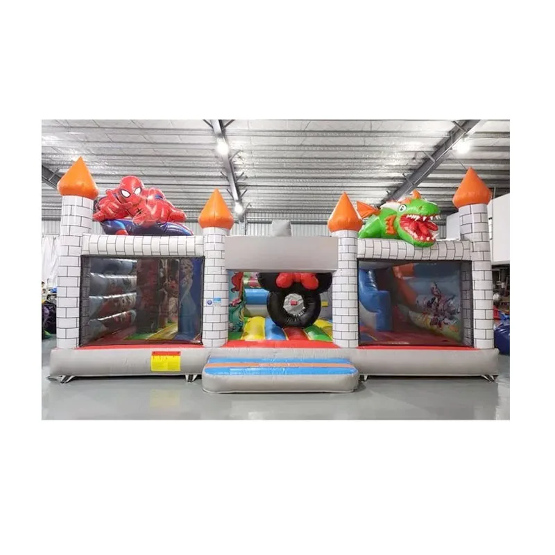 outdoor inflatable jumping castle combo with slide cartoon dinosaur theme kids inflatable bouncy castle playrground