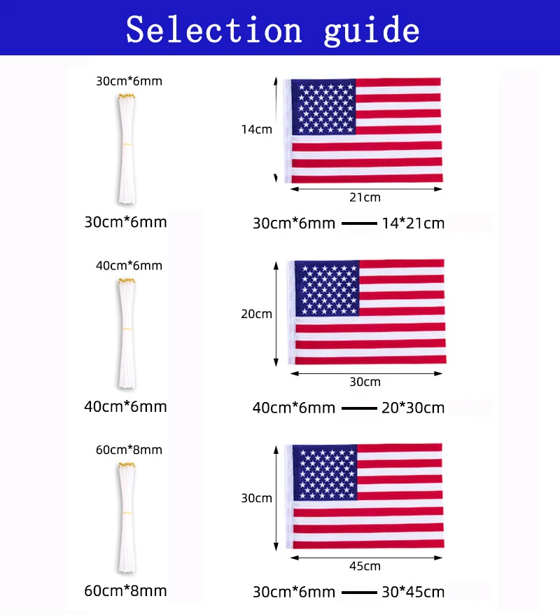 Factory Direct Sale Promotional Custom Size Sublimation Commerce Campaign Advertising All Country Hand Waving Flag With Stick