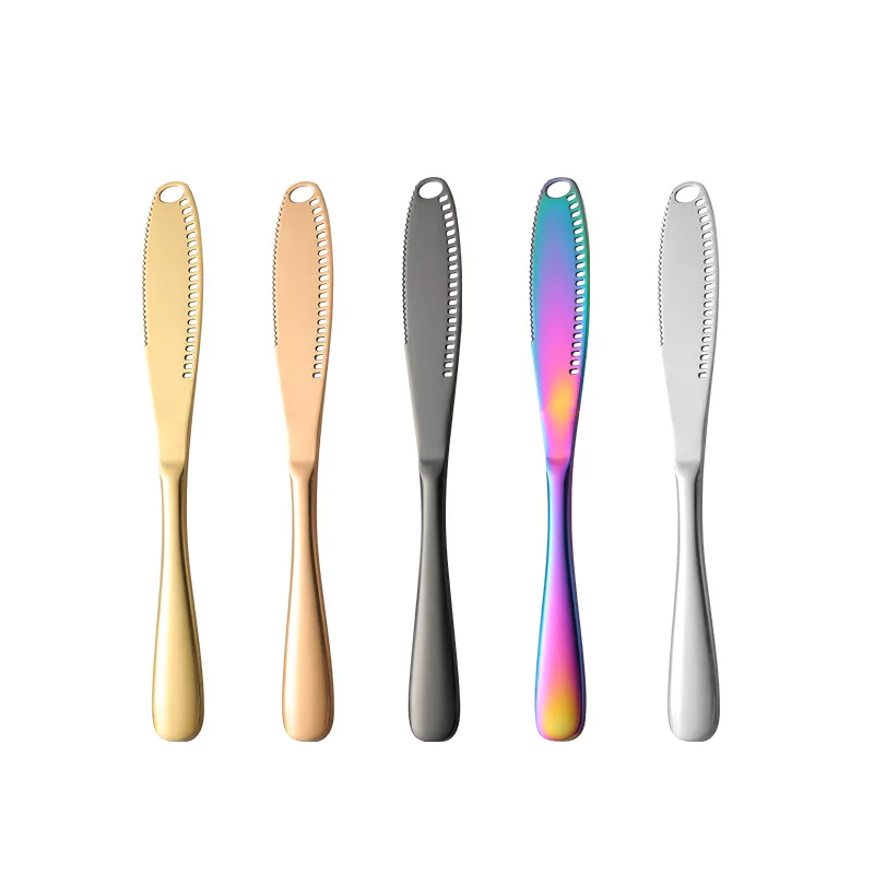 Hot Sale Stainless Steel Butter Knife Gold Silverware Cutlery Set Kitchen 3 in 1 Jam Peanut Butter Knife