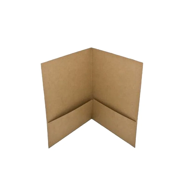 
A4 Folder with Flap for Files Holder Presentation Folder Kraft Paper 100% Recycled Brown Two Pocket Design  (60558053601)