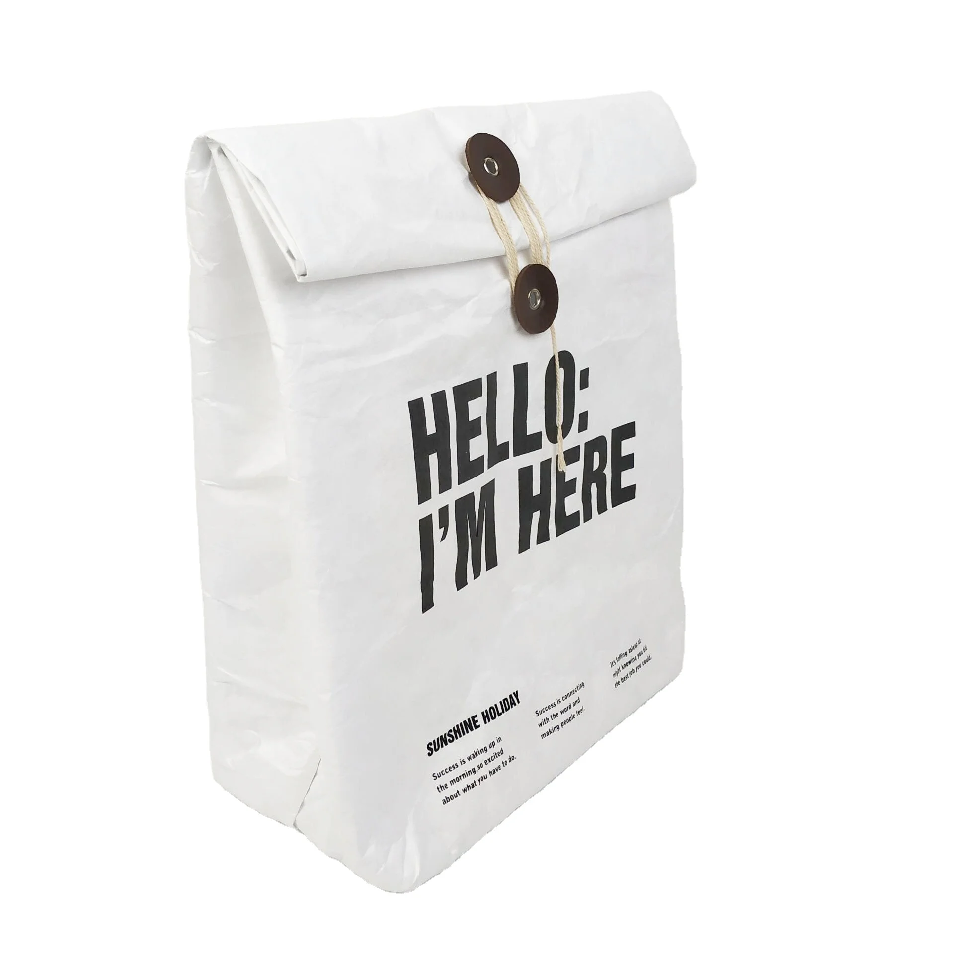 New design custom insulated kraft paper waterproof tyvek paper insulated cooler bag