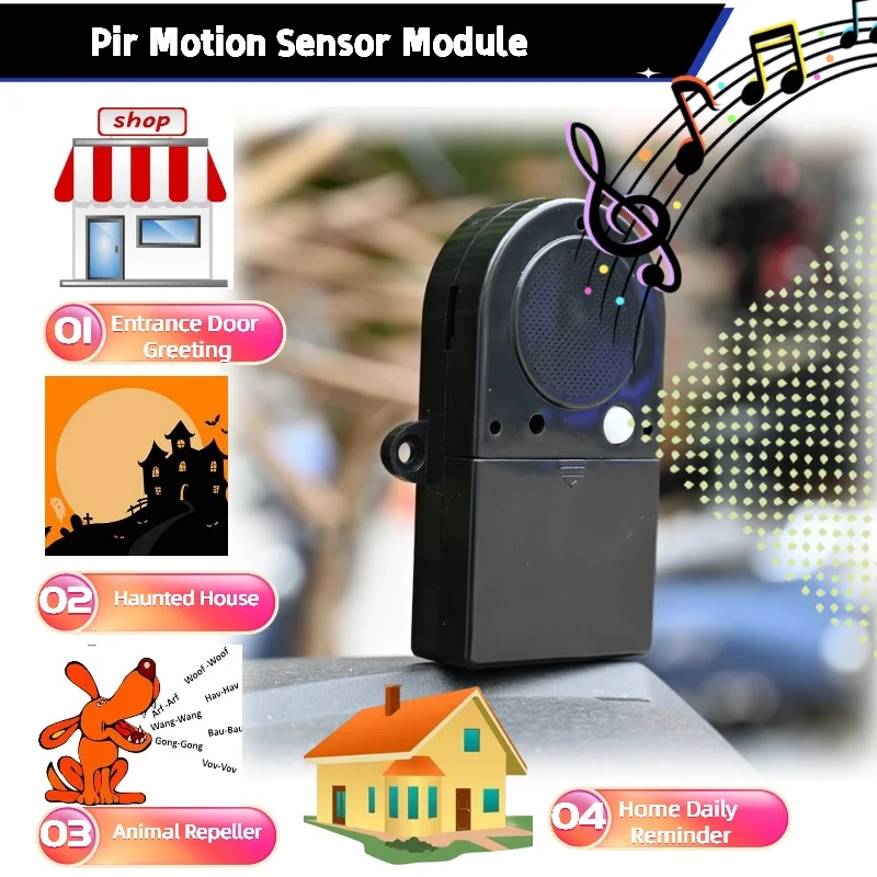 Top seller latest products 2024 OEM Pre-recorded music box PIR motion activated sound module for supermarket